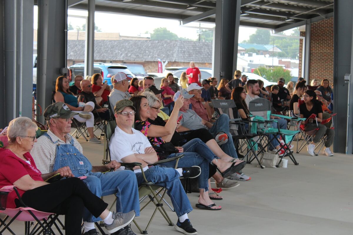 Crowd watching music at Downtown After Hours