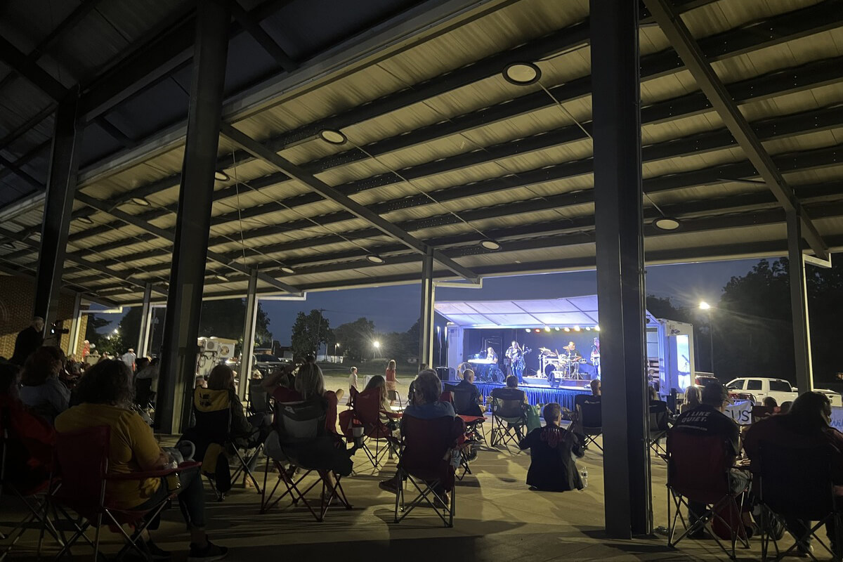 Crowd watching music at Downtown After Hours