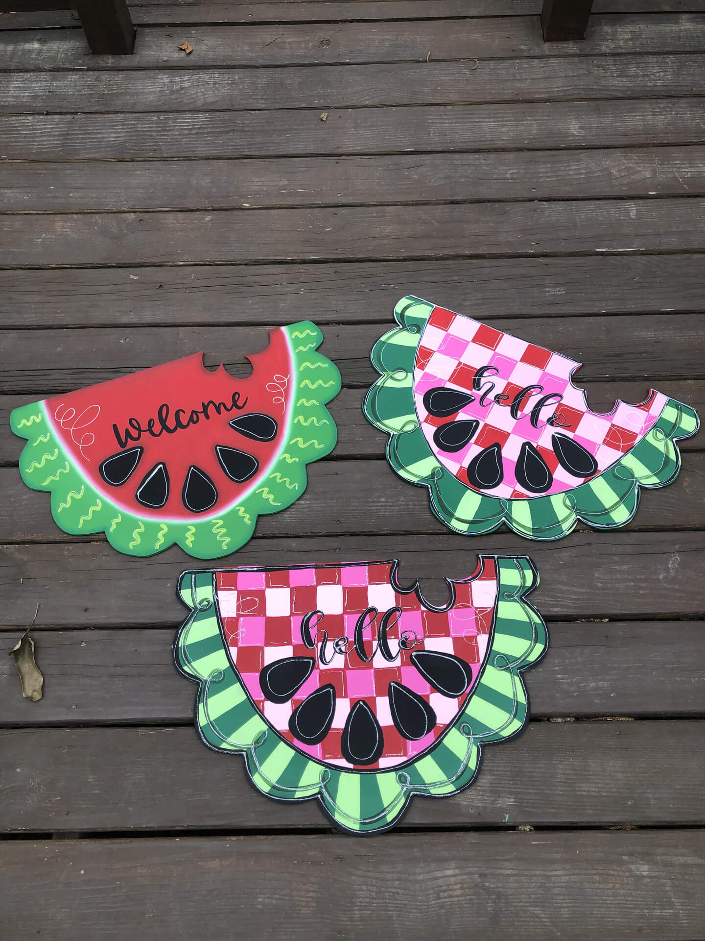 3 Watermelon Shaped Door Hangers