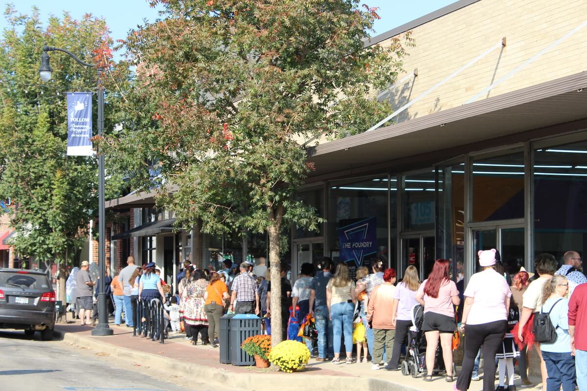 Trick or Treaters along Downtown