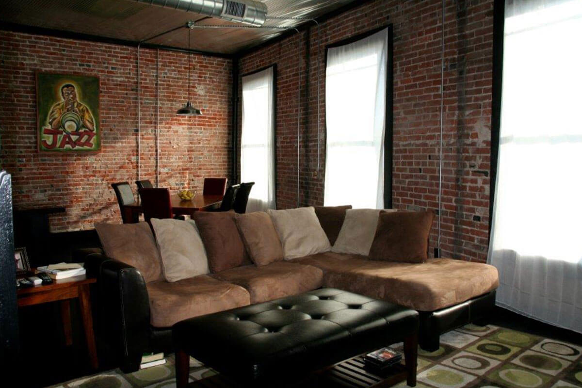 Interior shot of a redone downtown apartment.