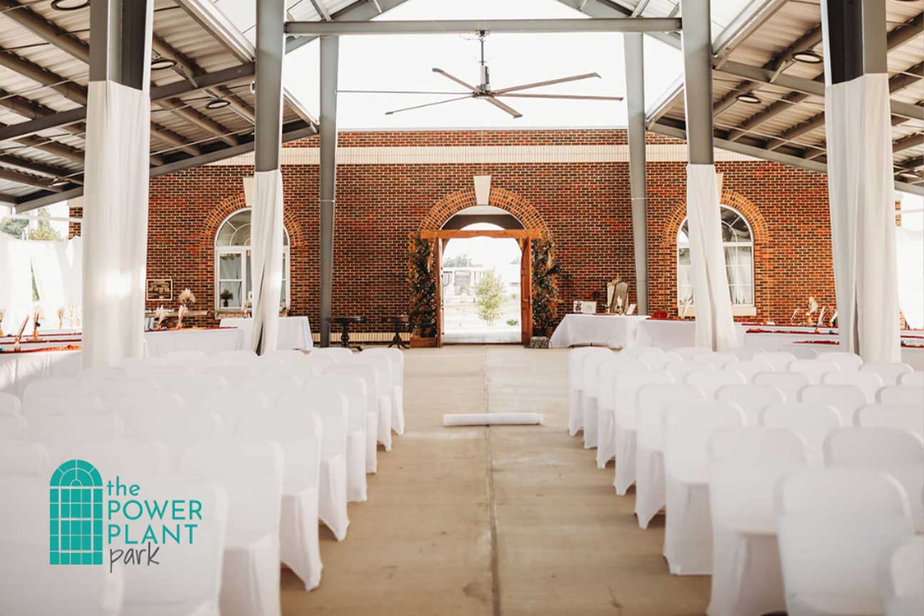 Wedding ceremony, empty chairs ready for wedding guests